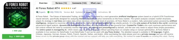 AI Forex Robot EA MT4 V6.1 - MYFXBook Verified Advanced AI-Powered Gold Trading Expert Advisor AI Forex Robot EA MT4 MQL5 Review-simple-forex-tools