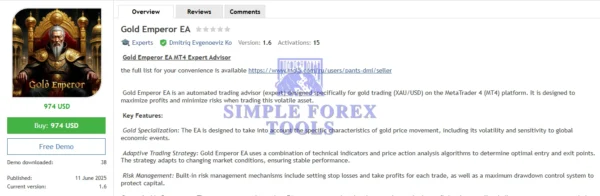 Gold Emperor EA MT4 V1.6 - Professional Automated Gold Trading Robot for XAUUSD Gold Emperor EA MT4 - MQL5 Review-simple-forex-tools