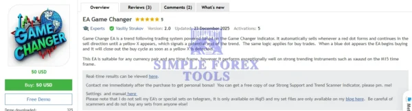EA Game Changer MT4 - MYFXBook +423% Gain | Smart Trend-Following Forex EA Robot EA Game Changer MT4 MQL5 Review-simple-forex-tools