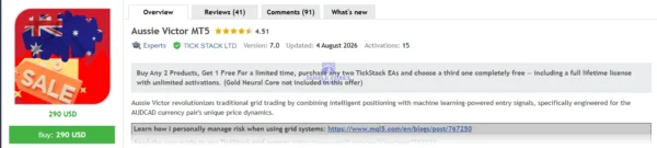 Aussie Victor MT5 V7.0 - Myfxbook 97% Verfied Gain + Low Drawdown Aussie Victor MT5 MQL5 Review